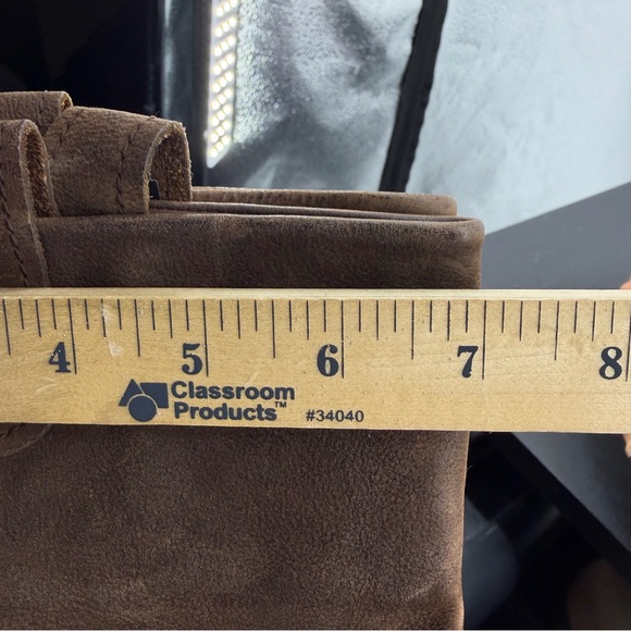 Jigsaw brown leather Tall Pull On heeled Boots sz 37 US 6 over the knee - Picture 10 of 12